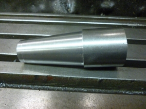 turned workpiece for flutes on a conical surface